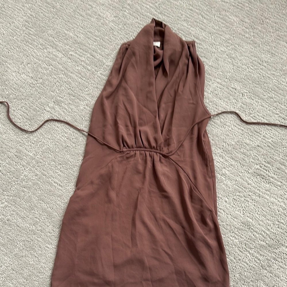 Wilfred Brown Sleeveless Cowl Neck Sheath Tunic